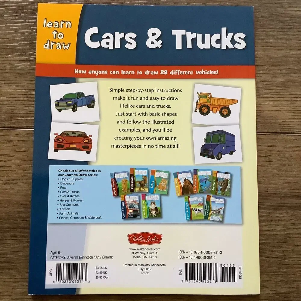Walter Foster Learn To Draw Bundle Dinosaurs Sea Creatures Cars & Trucks